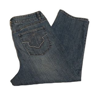 Talbots, 98% Cotton, 5-Pocket, Denim, Stretch Cropped Jeans, Size 12